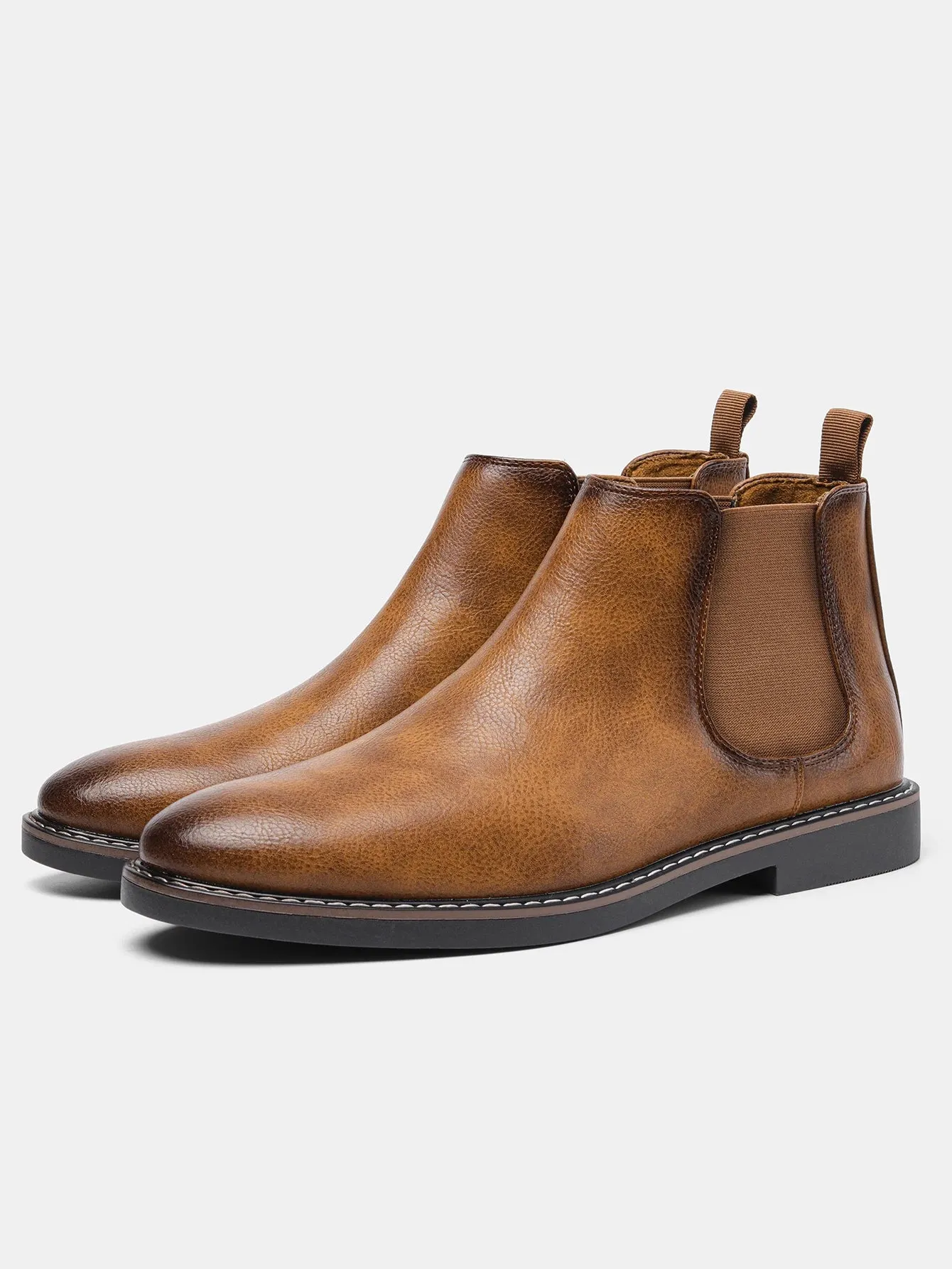 Classy Men Leather Chelsea ankle Boots in modern style