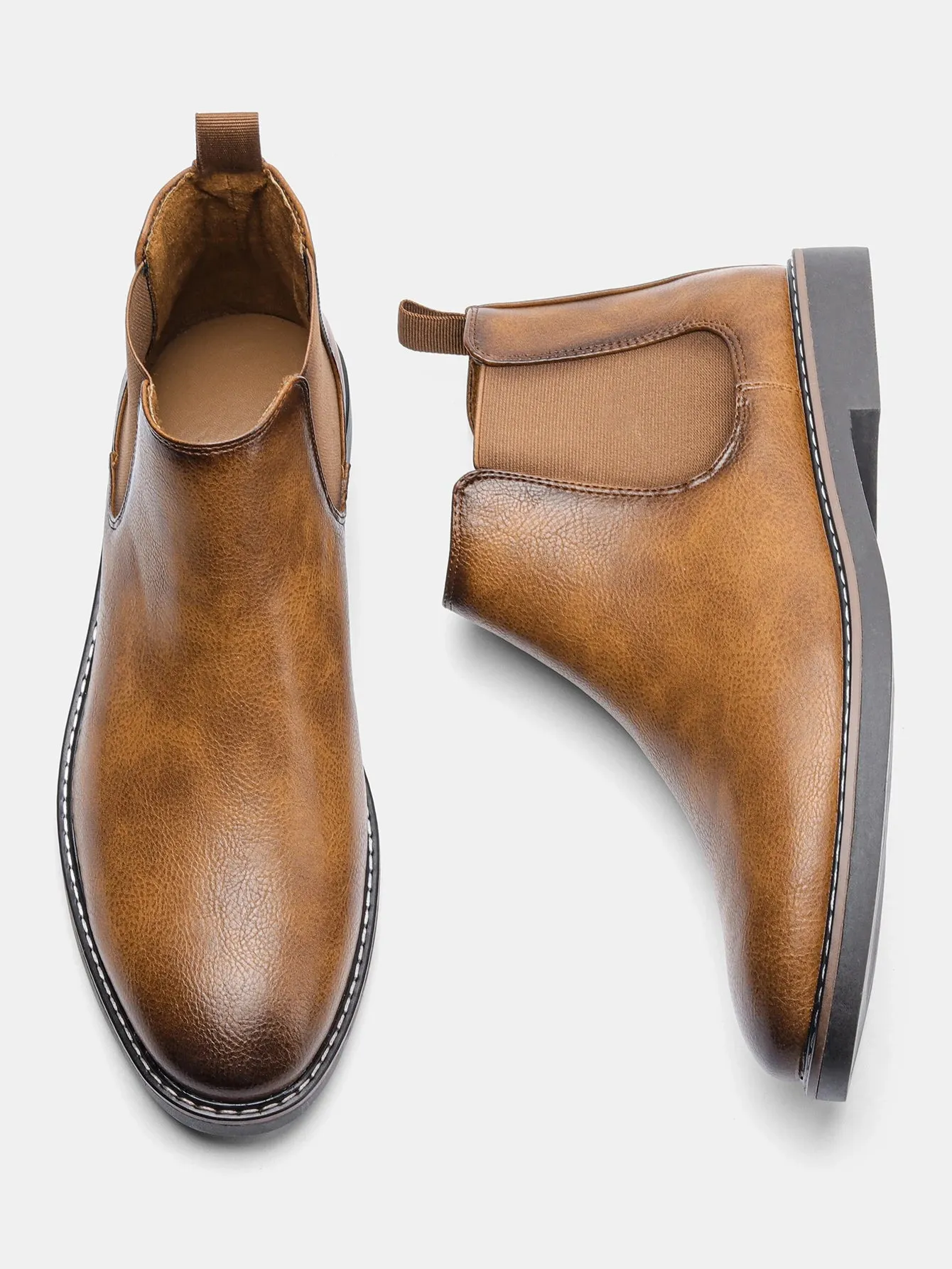 Classy Men Leather Chelsea ankle Boots in modern style