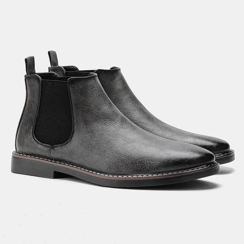 Classy Men Leather Chelsea ankle Boots in modern style