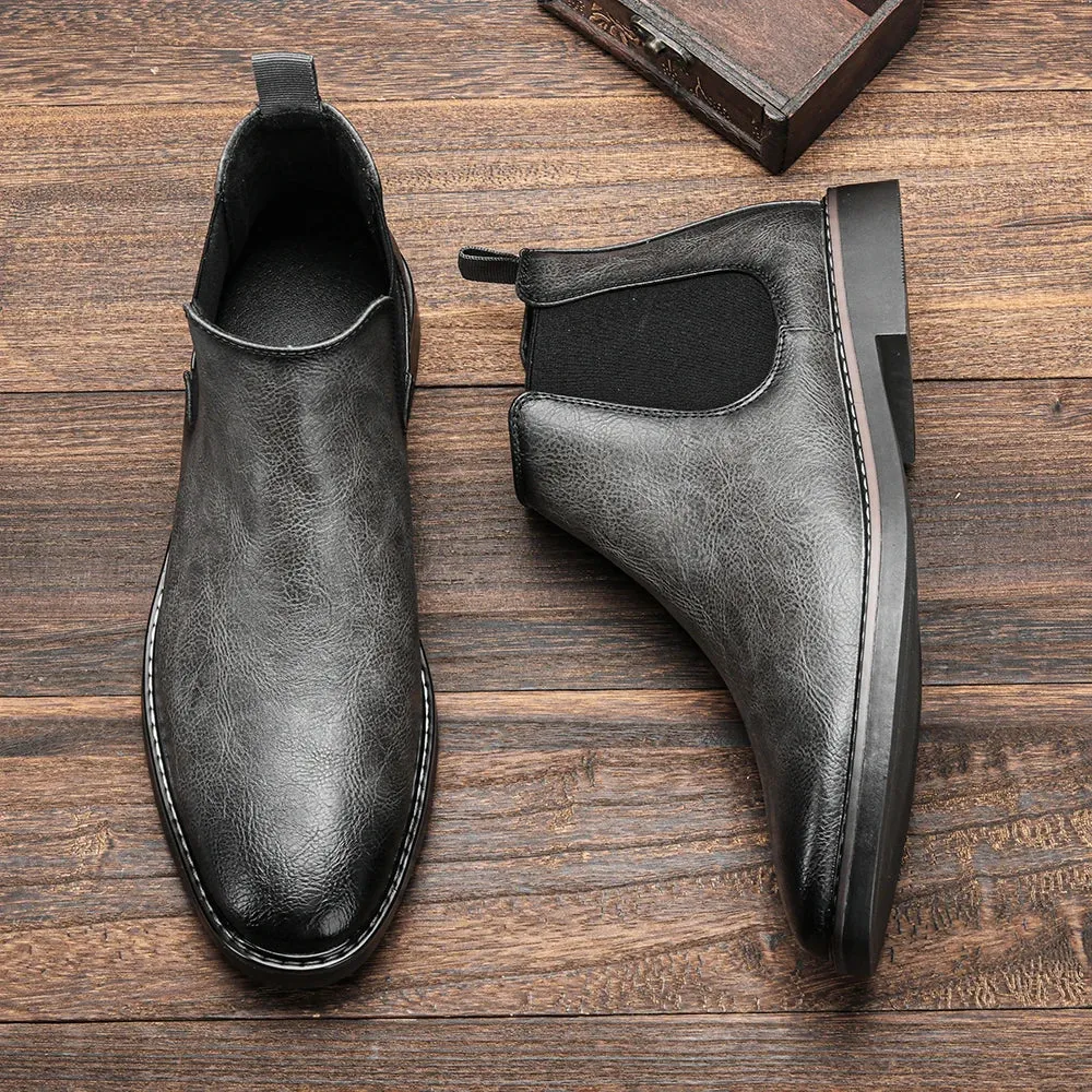 Classy Men Leather Chelsea ankle Boots in modern style