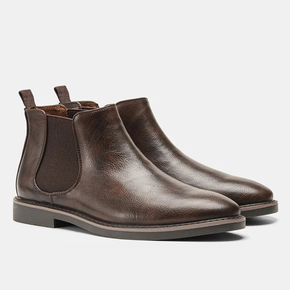 Classy Men Leather Chelsea ankle Boots in modern style