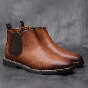 Classy Men Leather Chelsea ankle Boots in modern style