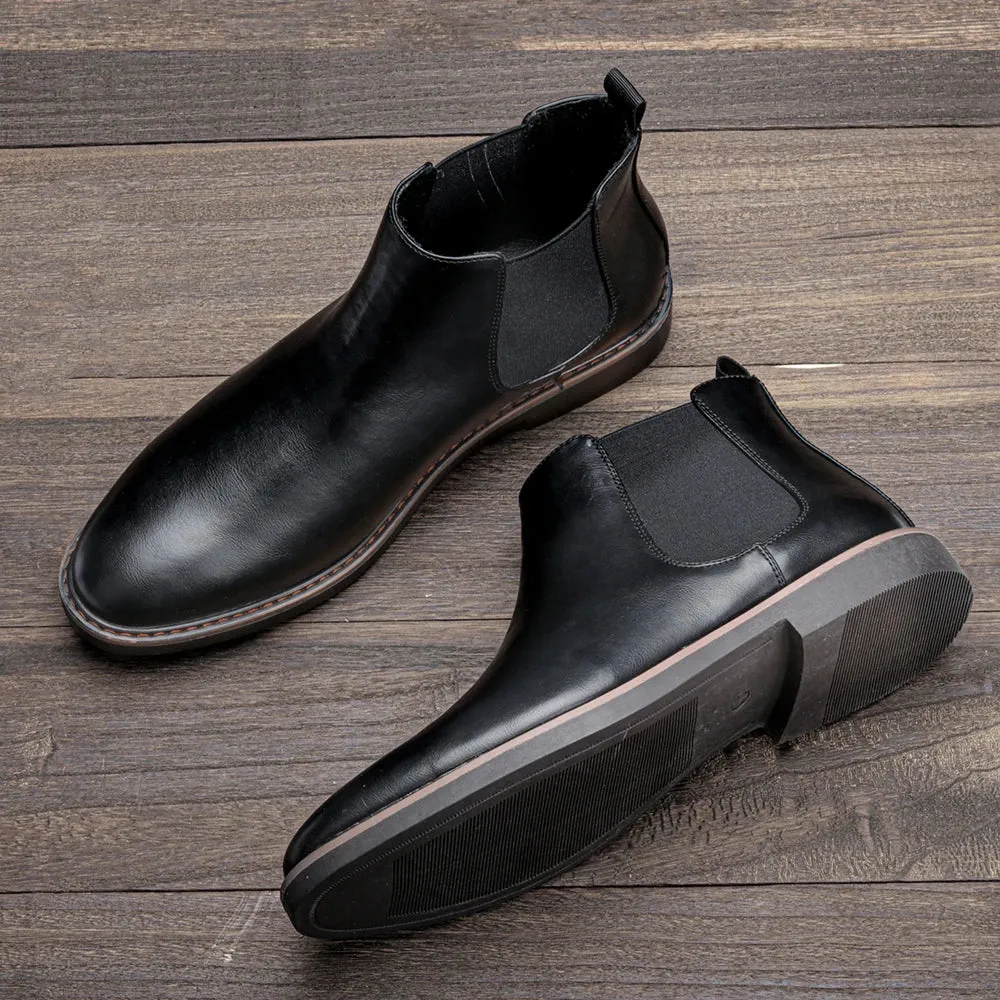 Classy Men Leather Chelsea ankle Boots in modern style