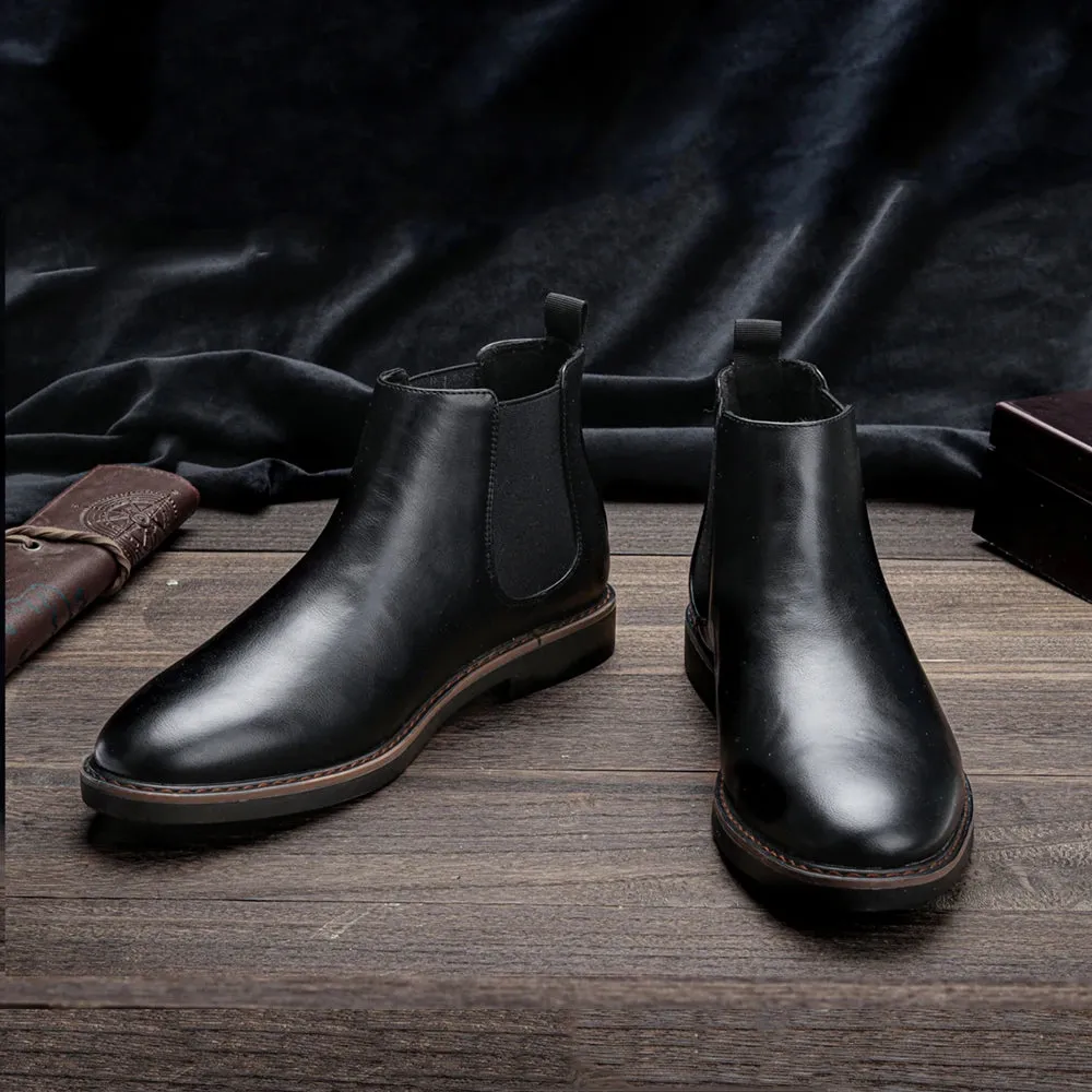 Classy Men Leather Chelsea ankle Boots in modern style