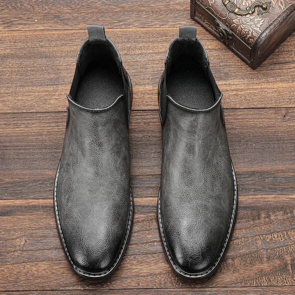 Classy Men Leather Chelsea ankle Boots in modern style