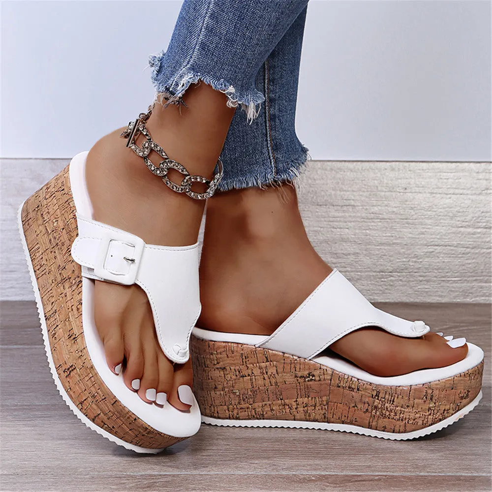 Herringbone Slip On Platform Sandals