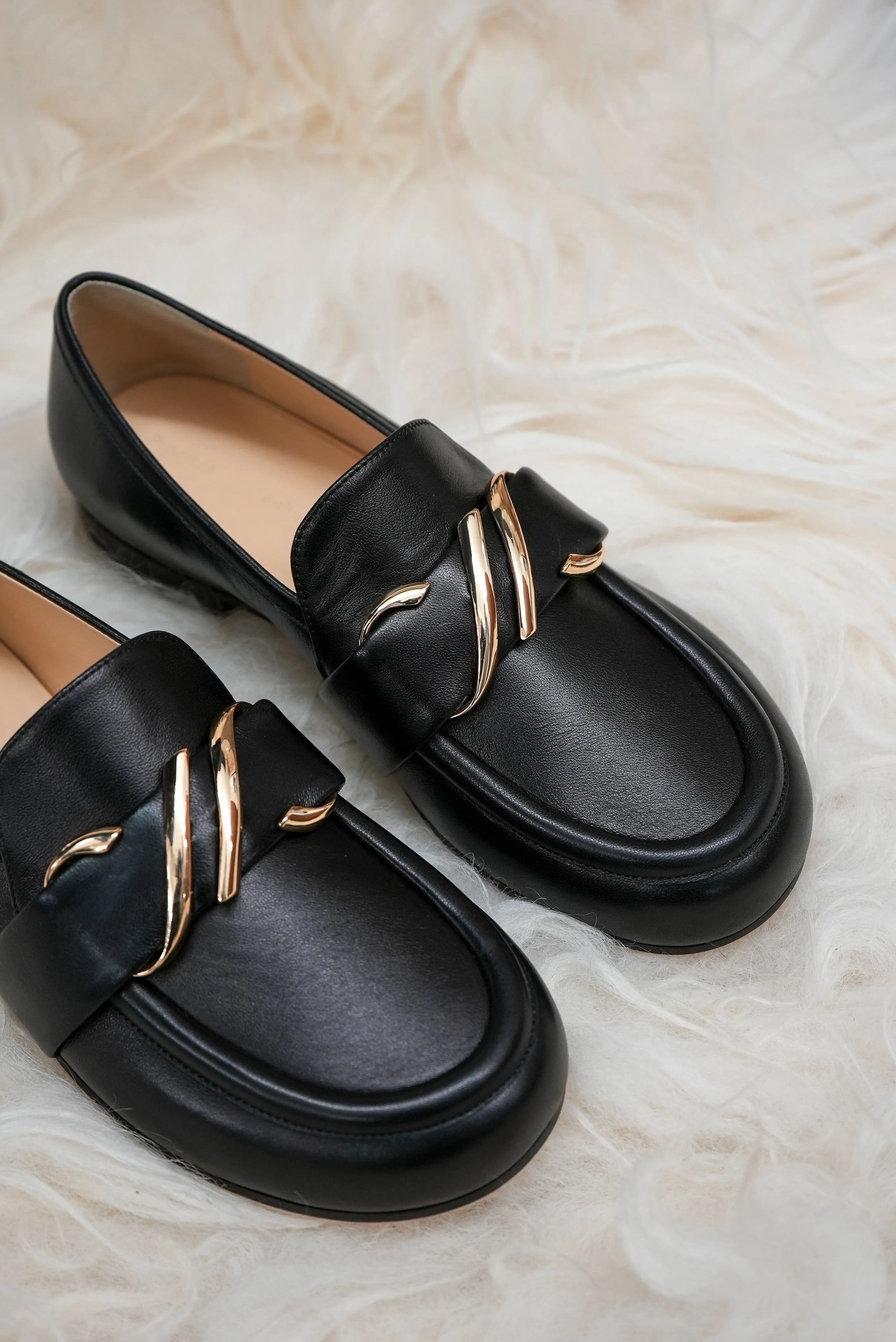 LEATHER MONOGRAM LOAFERS