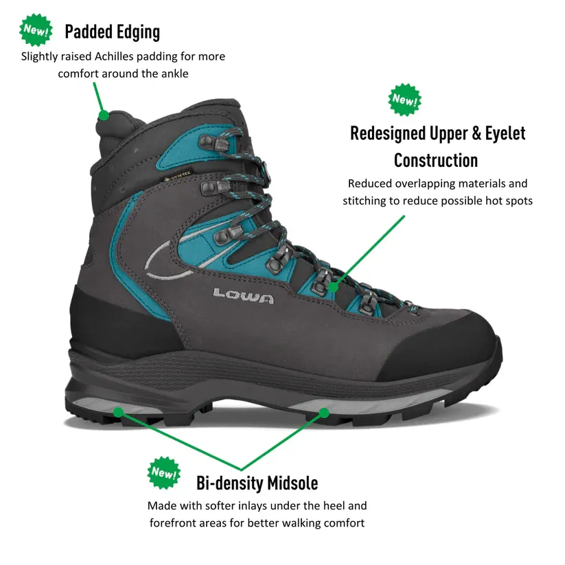 Lowa Mauria EVO GTX WXL Womens Hiking Boot - Anthracite/Turquoise