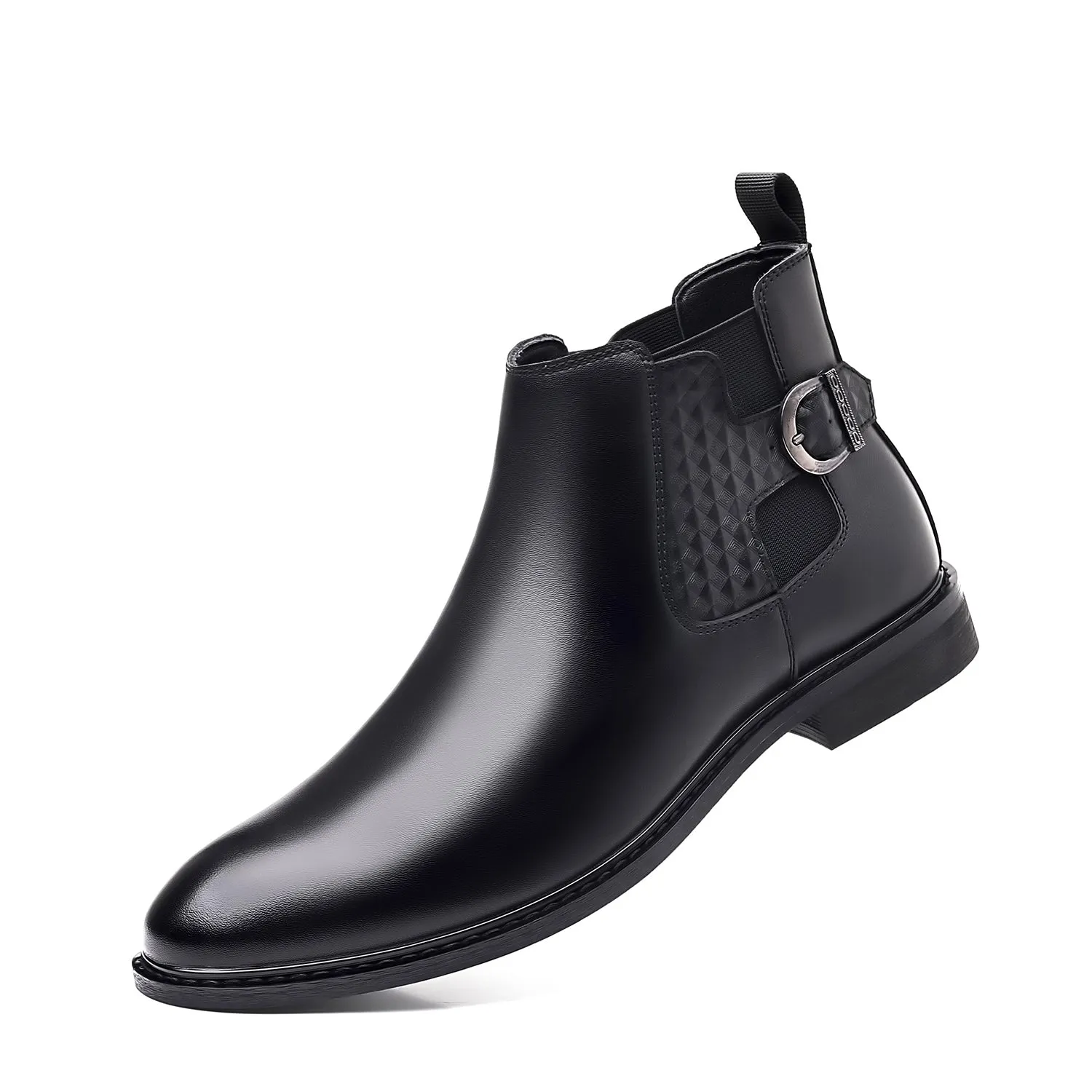 Men's Calf Leather Buckle Ankle Boots