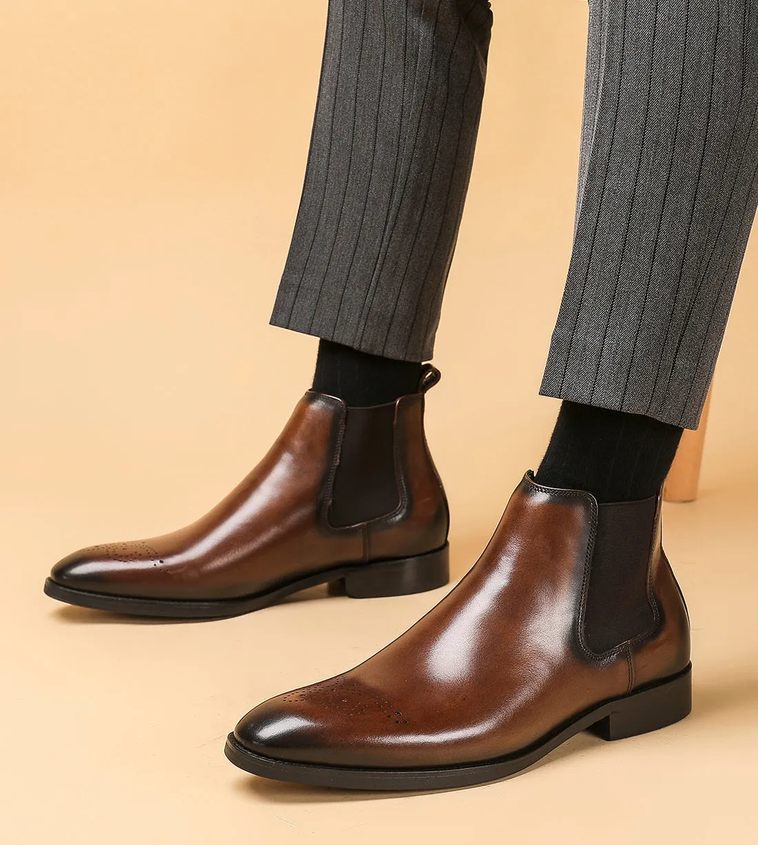 Men's Leather Dress Formal Chelsea Boots