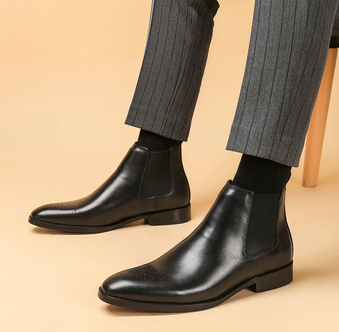 Men's Leather Dress Formal Chelsea Boots