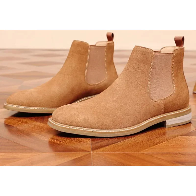 Men's suede Chelsea boots with non-slip sole