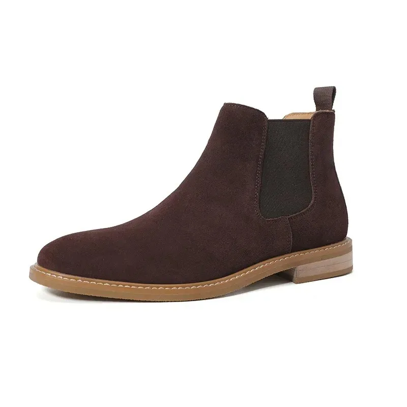 Men's suede Chelsea boots with non-slip sole