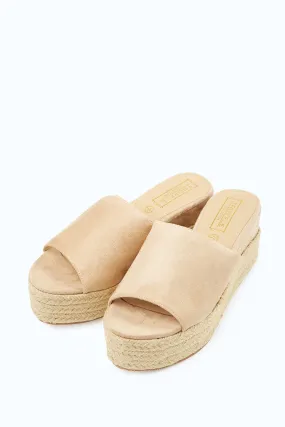 Stone Slip On Mule Wedges