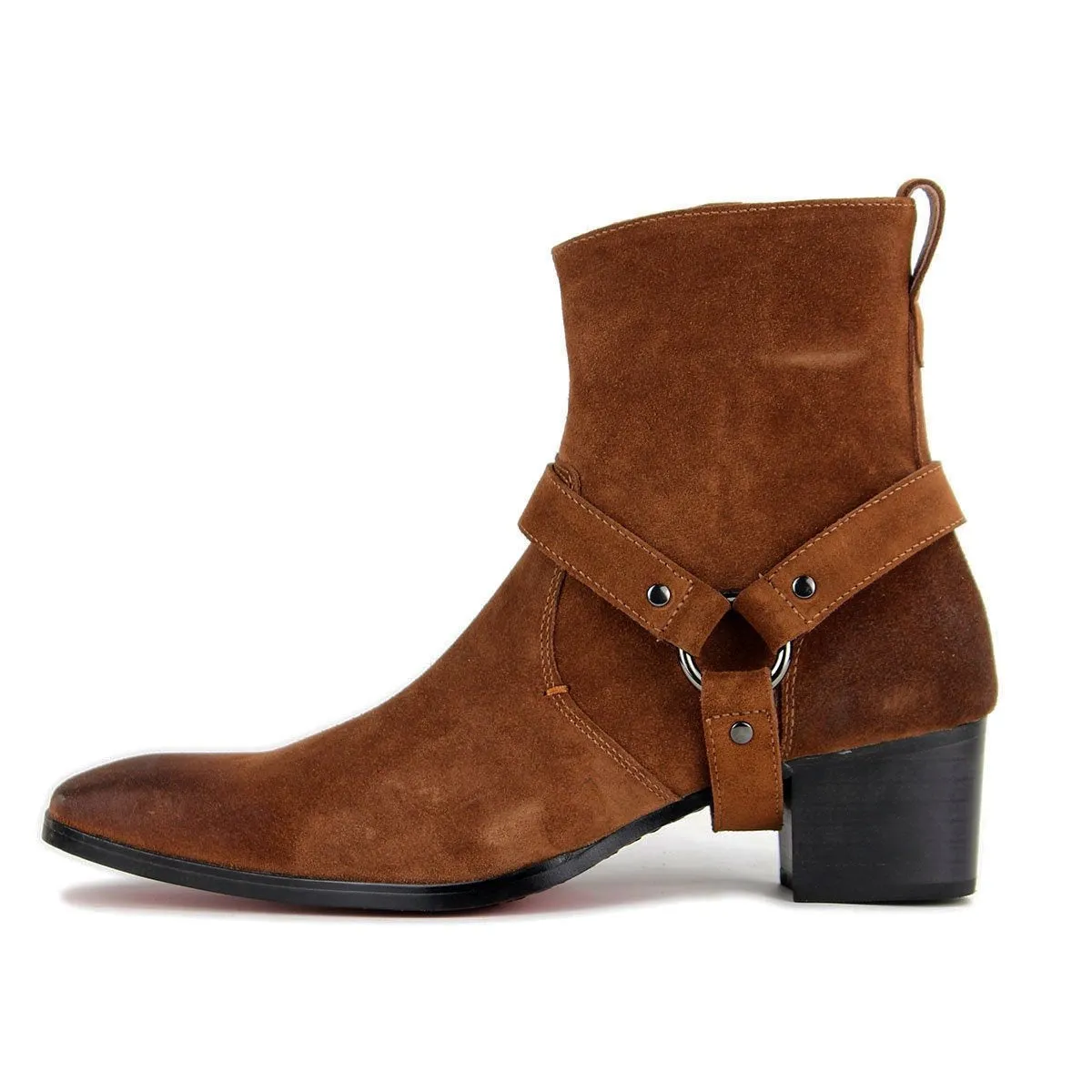 Suede High Heel Chelsea Boots