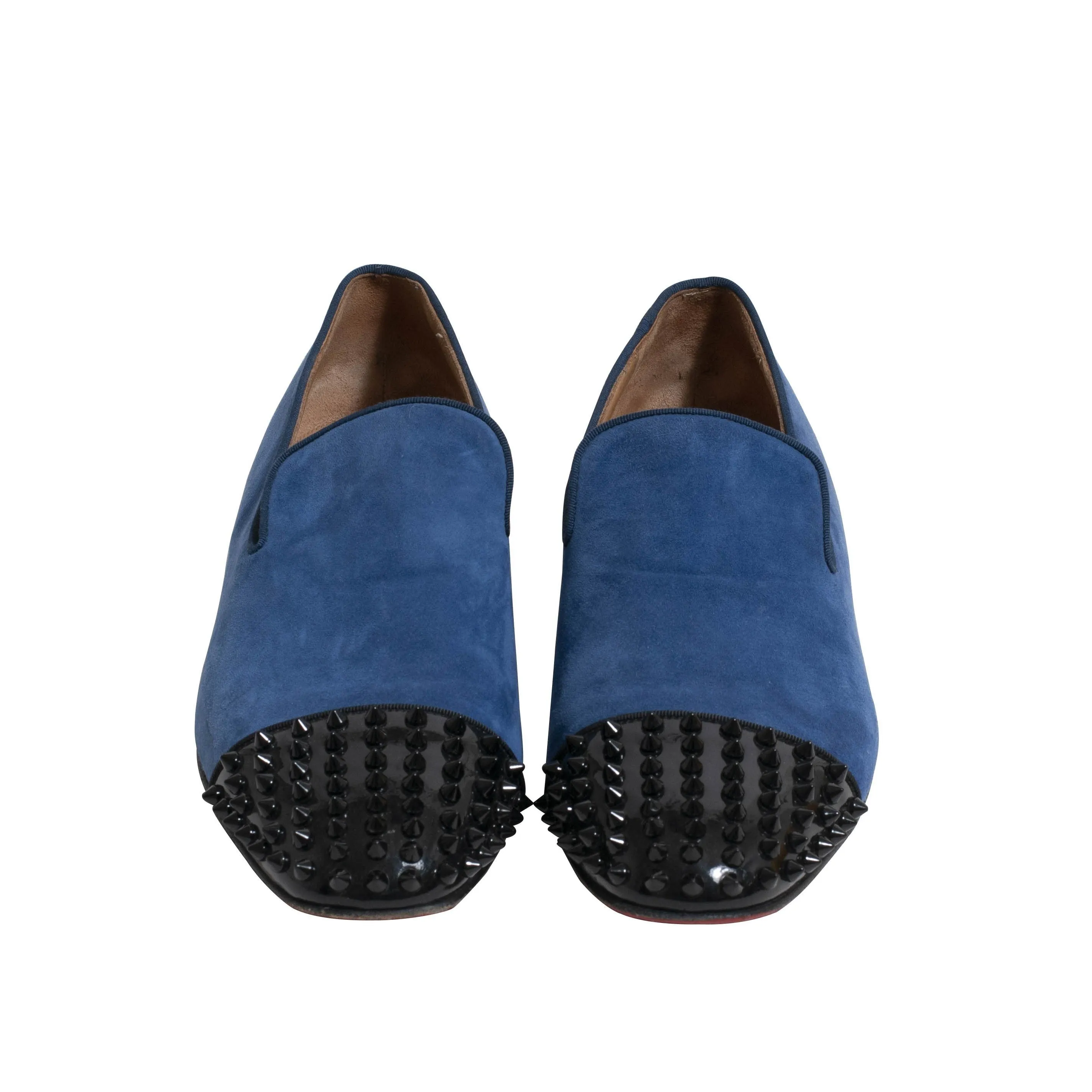 Suede Spike Captoe Loafer (Blue)