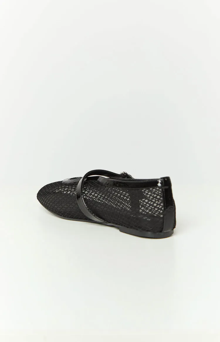 Therapy Addie Black Crinkle Patent PU Ballet Flats