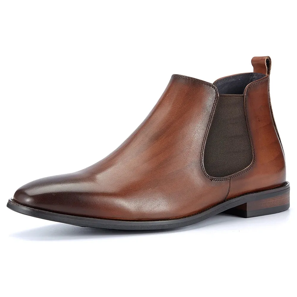 Trend4us Men’s Sleek Leather Chelsea Boots