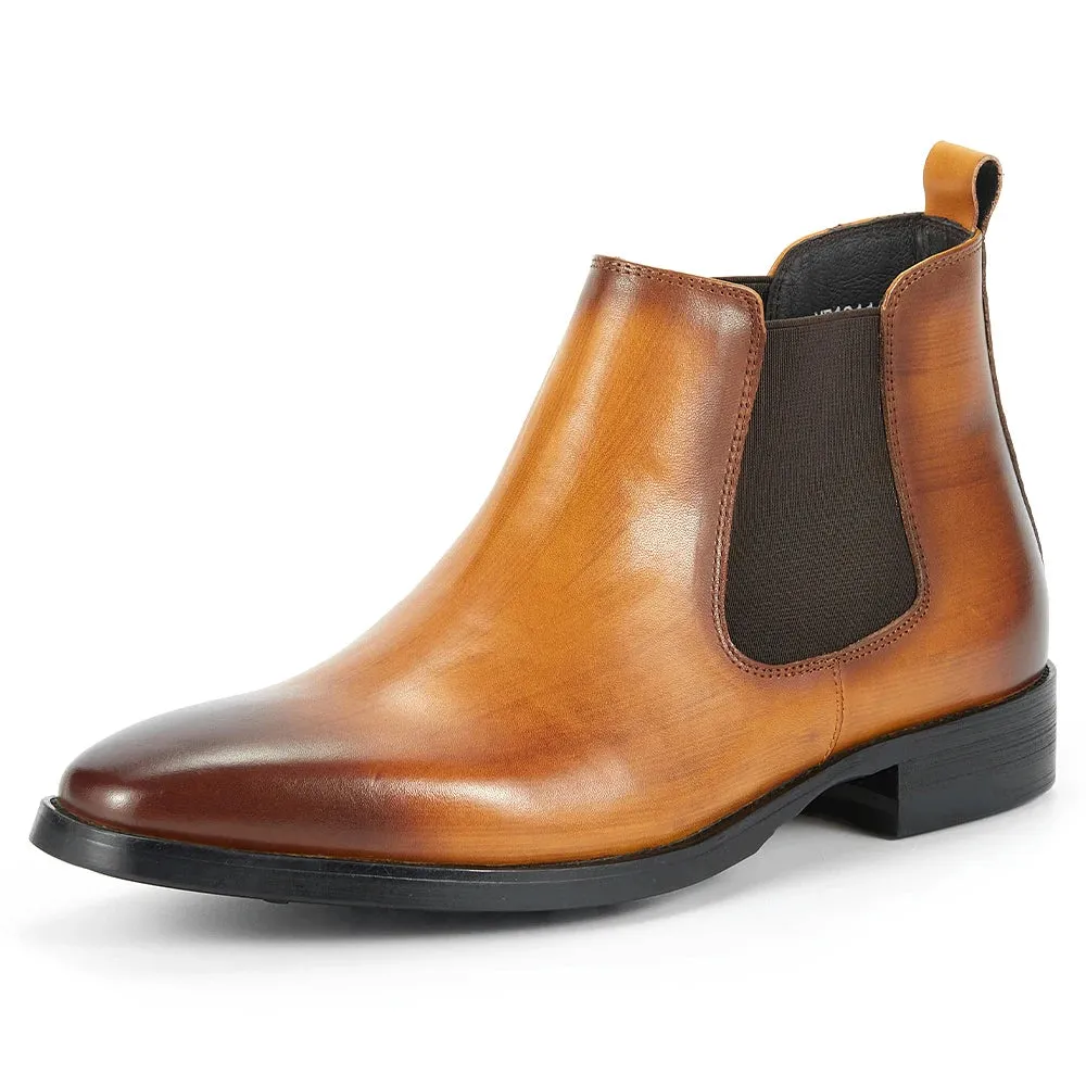 Trend4us Men’s Sleek Leather Chelsea Boots