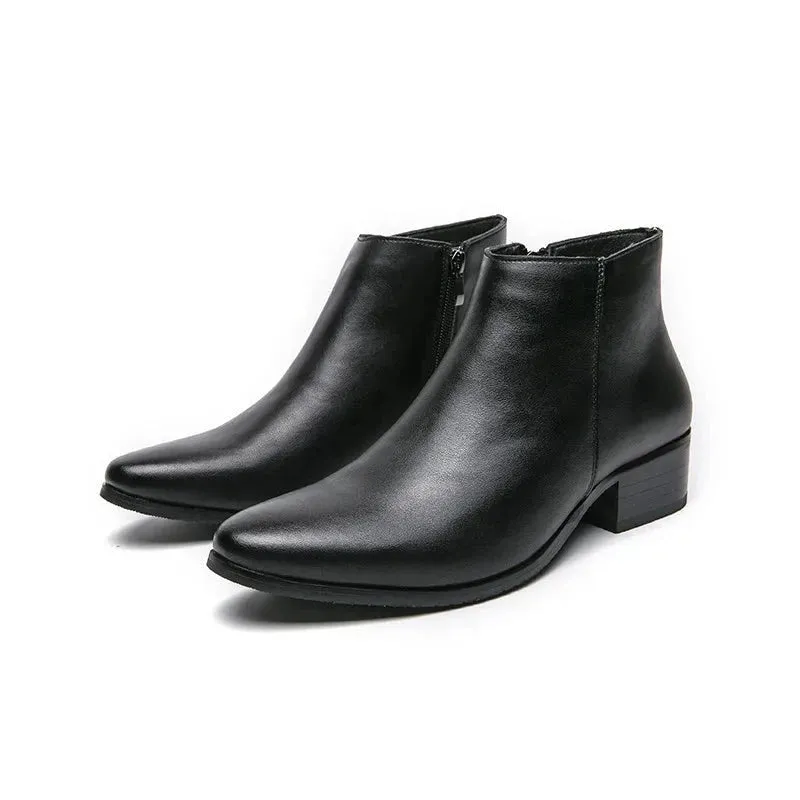 West Louis™ Genuine Leather Side Zipper Elegant Chelsea Boots