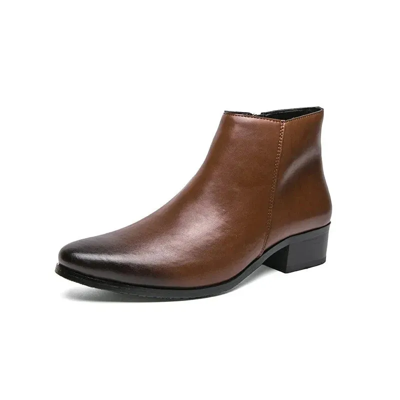 West Louis™ Genuine Leather Side Zipper Elegant Chelsea Boots