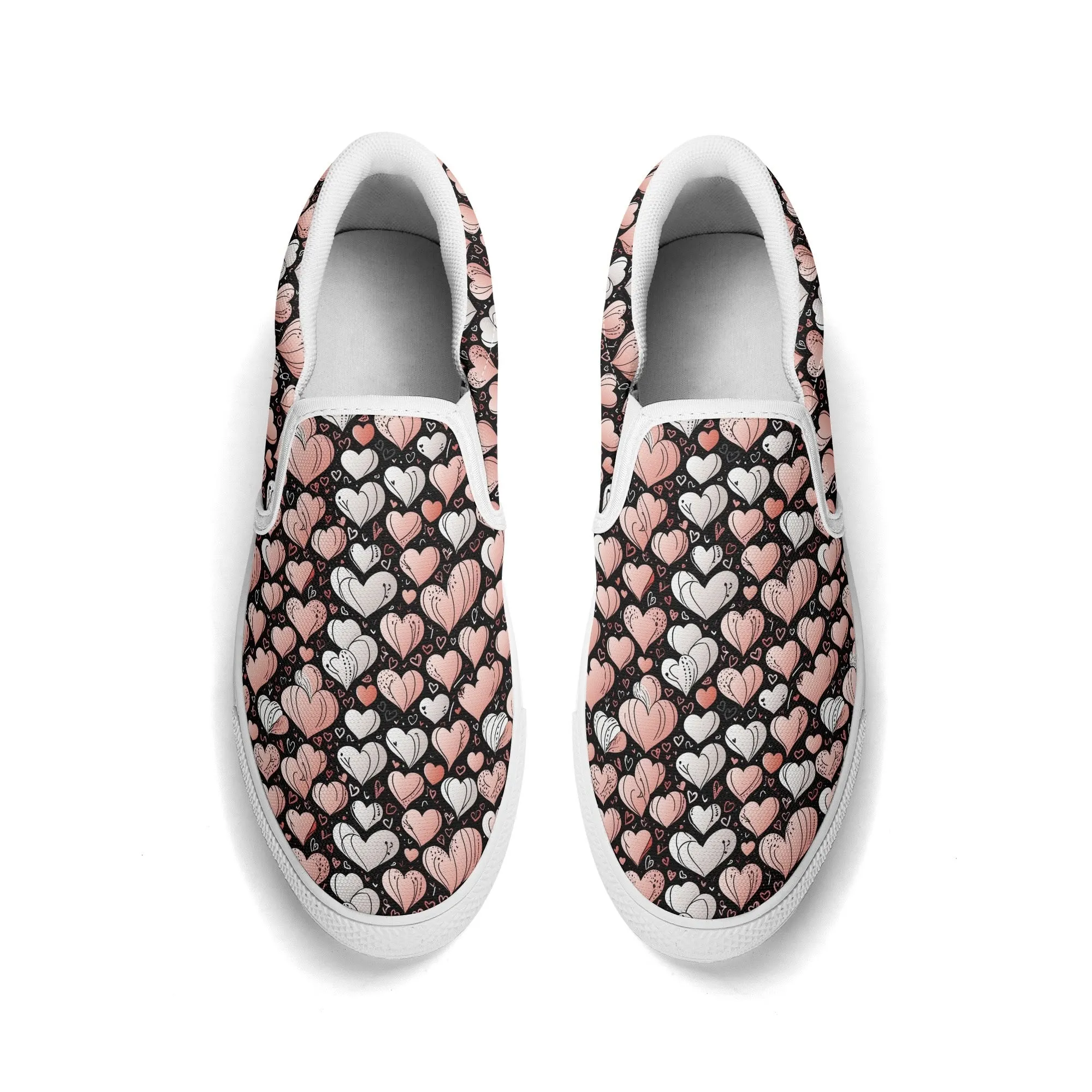 Womens Pink Hearts Rubber Slip On Shoes